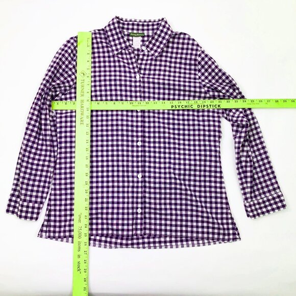 Tommy Bahama Shirt Blouse Woman's XL Blue Checkered - Picture 2 of 7
